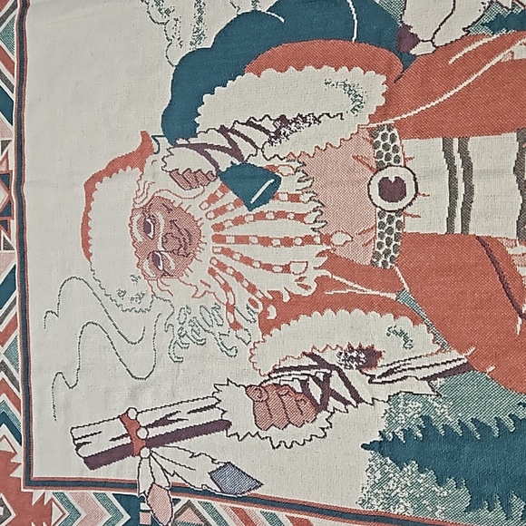 House of Lloyd VTG Native American Santa Christmas Holiday Tapestry Home Decor - Picture 4 of 8